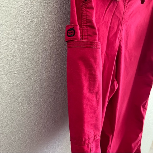 Wink WonderFLEX Grace Flare Leg Cargo Pant scrubs bottoms for women in hot pink - Picture 3 of 6